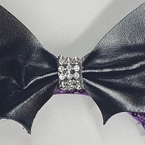 Disney Halloween Minnie Mouse Ears Purple Headband Sequins and Rhinestones - Picture 4 of 8